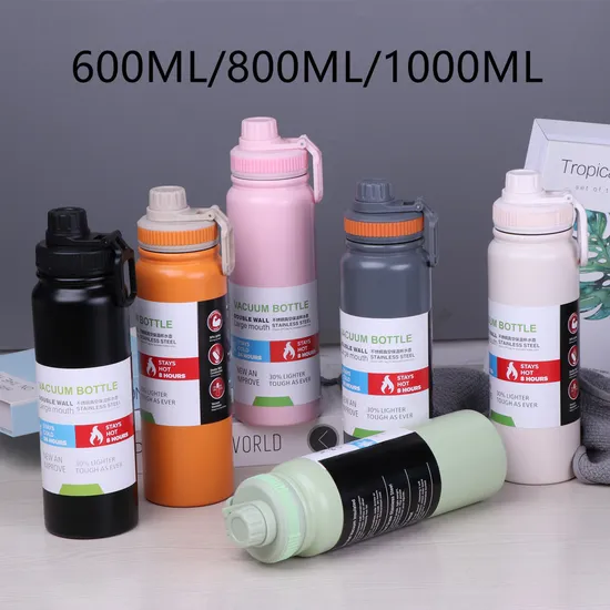 Edelstahl-Vakuumflasche Sport-Kinderflasche in 800 ml, 1000 ml, 1500 ml